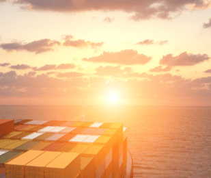 Sjöfrakt i solnedgång | EDS Logistics